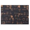 2 Pcs Chinese Style Placemats Calligraphy Pattern Cotton Linen Place Mats Dining Table Mats 17.7x11.8 inch, Navy Blue