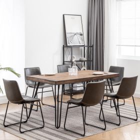 Aryven Industrial 7-Piece Dining Set, Antique Gray