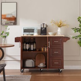 Mobile Kitchen Island Cart With 3 drawers