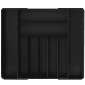 SimpleHouseware Expandable Kitchen Drawer Flatware Organizer, Black