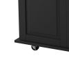 Kitchen Island Cart with 2 Door Cabinet and Three Drawers,43.31 Inch Width with Spice Rack, Towel Rack (Black)