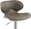 Espresso Faux Leather PVC Bar Stool Counter Height Chairs Set of 2 Adjustable Height Kitchen Island Stools