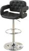 Classic Armrest Tufted White Faux Leather Upholstered Faux Leather Barstool / Chair Adjustable Height Swivel Kitchen Stools 1pc Chair