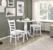 White Finish Dining Chairs Set of 2 Wooden Ladder-Back Casual Farmhouse Style Kitchen Dining Room Furniture