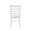 White Finish Dining Chairs Set of 2 Wooden Ladder-Back Casual Farmhouse Style Kitchen Dining Room Furniture