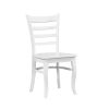 White Finish Dining Chairs Set of 2 Wooden Ladder-Back Casual Farmhouse Style Kitchen Dining Room Furniture