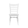 White Finish Dining Chairs Set of 2 Wooden Ladder-Back Casual Farmhouse Style Kitchen Dining Room Furniture