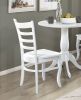 White Finish Dining Chairs Set of 2 Wooden Ladder-Back Casual Farmhouse Style Kitchen Dining Room Furniture