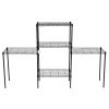 Changeable Assembly Floor Standing Carbon Steel Storage Rack Black