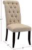 Dining Room Furniture Contemporary Rustic Style Beige Fabric Upholstered Tufted Set of 2 Chairs Kitchen Breakfast