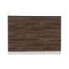 Kitchen Island Metask, Kitchen, White / Dark Walnut