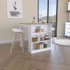 Kitchen Counter Dining Table Toledo, Kitchen, White / Light Oak