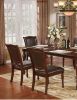 Luxurious Traditional Dining Chairs Brown Cherry Solid wood Espresso Leatherette Seat Set of 2pc Side Chairs Turned Legs Kitchen Dining Room