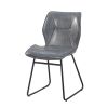 Set of 2, Leather Dining Chair with High-Density Sponge, PU Chair Kitchen Stools for Dining room,homes, kitchens,Gray