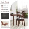 Set of 2 Wooden Kitchen Dining Chair with Padded Seat and Rubber Wood Legs