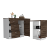 Grecia Kitchen Base Cabinet,Three Drawers, Two Internal Shelves -White / Dark Walnut