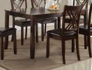 7-Pc Dinette Set Brown Espresso Finish Rectangular Table PU Upholstered Chairs Transitional Dining Room Wooden Dining Set Furniture