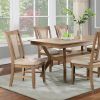 Transitional Set of 2 Side Chairs Natural Tone And Beige Solid wood Chair Padded Leatherette Upholstered Seat Kitchen Dining Room Furniture