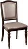 Transitional Set of 2 Side Chairs Dark Walnut Pewter Solid wood Chair Padded Leatherette Upholstered Seat Turned Legs Kitchen Dining Room Furniture