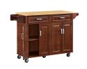 Mobile Kitchen Island Cart With 2 drawers