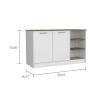 Beacon Falls 3-Shelf Rectangle Kitchen Island White and Dark Brown