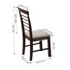 2 PCS Retro Dining Chair Rustic Rubberwood Dining Upholstered Chair with High Backrest Cushion for Small Space Kitchen Cream and Dark Cappuccino