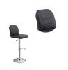 Adjustable Bar stool Chair Black Faux Leather Clean Lines Seat Chrome Base Modern Set of 2 Chairs / Bar Stool Dining Kitchen