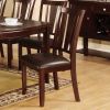 Set of 2 Side Chairs Dark Espresso Finish Solid wood Kitchen Dining Room Furniture Padded Leatherette Seat Unique back