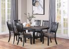 Dark Coffee Classic Wood Kitchen Dining Room Set of 2 Side Chairs Fabric upholstered Seat Unique Design Back