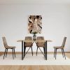 Dining Chairs Set of 4,Modern Kitchen Dining Room Chairs,Upholstered Dining Accent suedette Chairs in Cushion Seat and Sturdy Black Metal Legs(Brown)