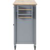 Kitchen Island Cart with Solid Wood Top and Locking Wheels,54.3 Inch Width,4 Door Cabinet and Two Drawers,Spice Rack, Towel Rack (Grey Blue)