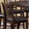 Set of 2 Counter Height Chairs Dark Espresso Finish Solid wood Kitchen Dining Room Furniture Padded Leatherette Seat Unique back