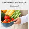 Small Kitchen Double Drain Basket Bowl Washing Storage Basket Strainers Bowls Drainer Vegetable Cleaning Tool