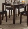 7-Pc Dinette Set Brown Espresso Finish Rectangular Table PU Upholstered Chairs Transitional Dining Room Wooden Dining Set Furniture