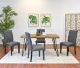 Amisos 6-Piece Dining Set, Hairpin Dining Table with 4 Chairs and Upholstery Bench, 3 Color Options