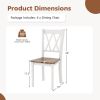 Set of 4 Wooden Farmhouse Kitchen Chairs with Rubber Wood Seat