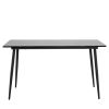 Disassemble rectangular table with arc MDF Black tabletop splicing PVC marble surface 140*76*76cm N101