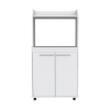 DEPOT E-SHOP Lucca Kitchen Cart, Two Door Cabinet, One Open Shelf, Two Interior Shelves, White