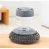 Kitchen Soap Dispensing Palm Brush Cleaner Push-type Brush Kitchen Detergent Tools