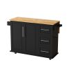 Kitchen Island Cart with 2 Door Cabinet and Three Drawers,43.31 Inch Width with Spice Rack,Towel Rack