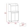 Kitchen Cart Totti, Double Door Cabinet, One Open Shelf, Two Interior Shelves, White Finish